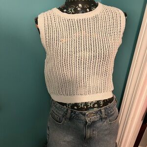 Papermoon White Knit Crop Top